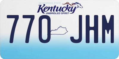 KY license plate 770JHM