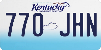 KY license plate 770JHN