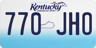 KY license plate 770JHO