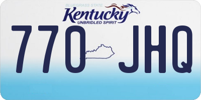KY license plate 770JHQ