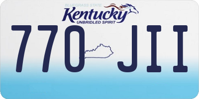 KY license plate 770JII