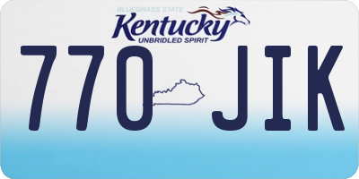KY license plate 770JIK