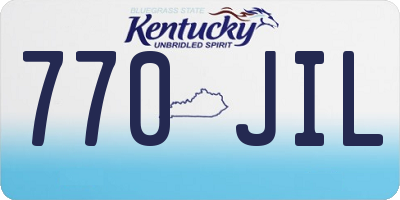 KY license plate 770JIL