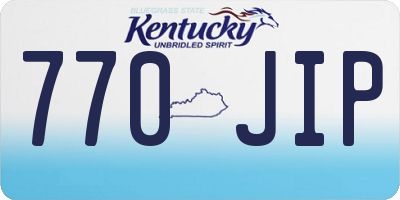KY license plate 770JIP