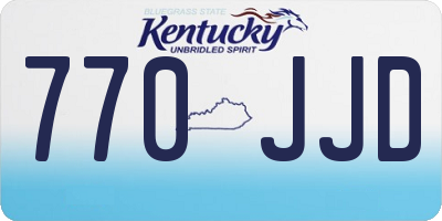 KY license plate 770JJD