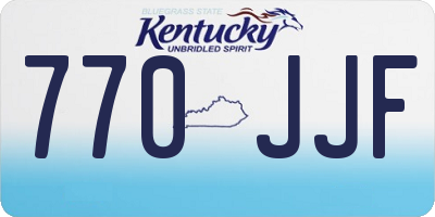 KY license plate 770JJF