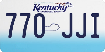 KY license plate 770JJI