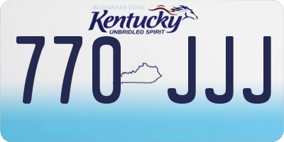 KY license plate 770JJJ