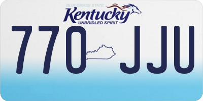KY license plate 770JJU