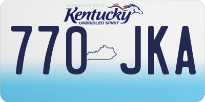 KY license plate 770JKA