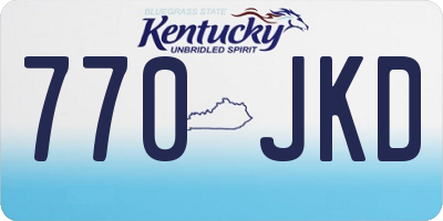 KY license plate 770JKD