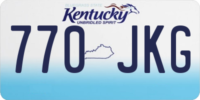 KY license plate 770JKG