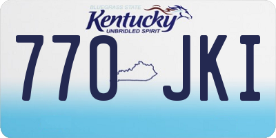 KY license plate 770JKI