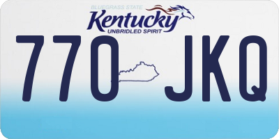 KY license plate 770JKQ