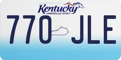 KY license plate 770JLE