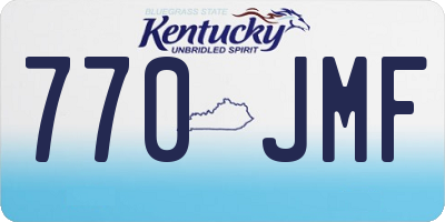 KY license plate 770JMF