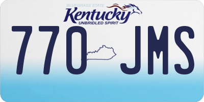 KY license plate 770JMS