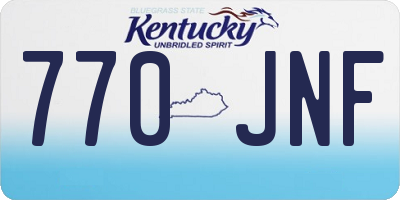 KY license plate 770JNF
