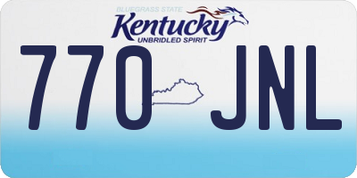 KY license plate 770JNL