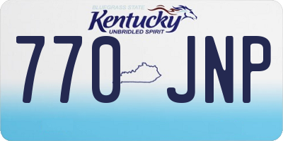 KY license plate 770JNP