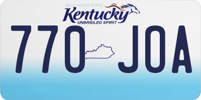 KY license plate 770JOA