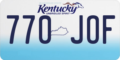 KY license plate 770JOF