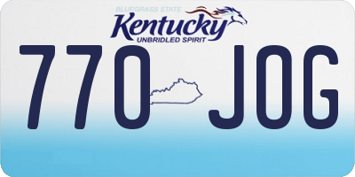 KY license plate 770JOG