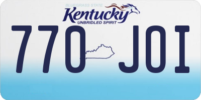 KY license plate 770JOI