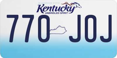 KY license plate 770JOJ
