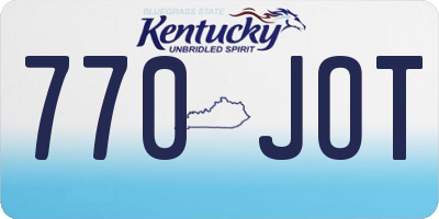 KY license plate 770JOT