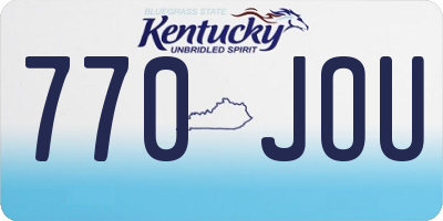 KY license plate 770JOU