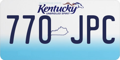 KY license plate 770JPC
