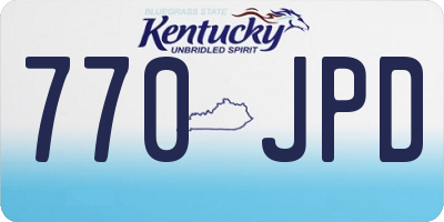 KY license plate 770JPD