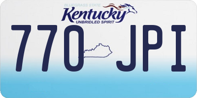 KY license plate 770JPI