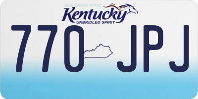 KY license plate 770JPJ