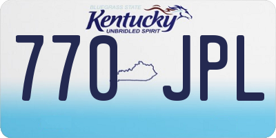 KY license plate 770JPL