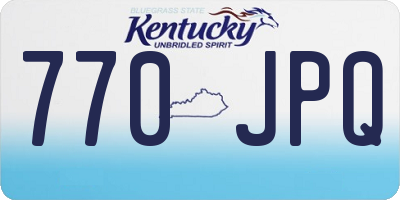 KY license plate 770JPQ