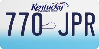 KY license plate 770JPR