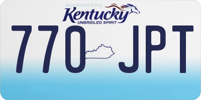 KY license plate 770JPT
