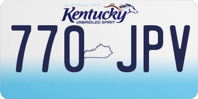 KY license plate 770JPV