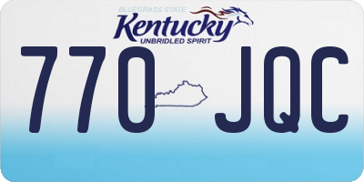 KY license plate 770JQC
