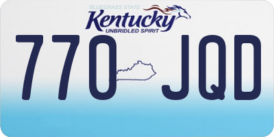 KY license plate 770JQD