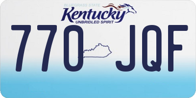 KY license plate 770JQF