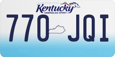 KY license plate 770JQI