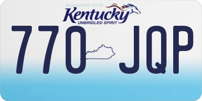 KY license plate 770JQP