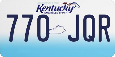 KY license plate 770JQR