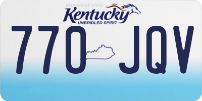 KY license plate 770JQV