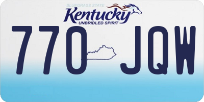 KY license plate 770JQW