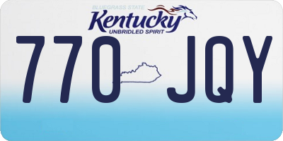 KY license plate 770JQY