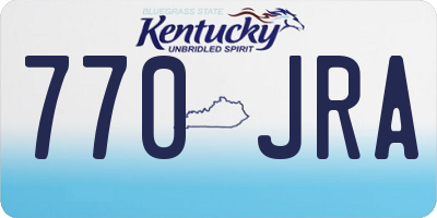 KY license plate 770JRA